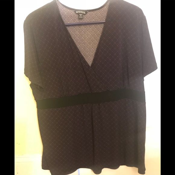 George Tops - Dark Purple/Black Geometric Print Knit Top